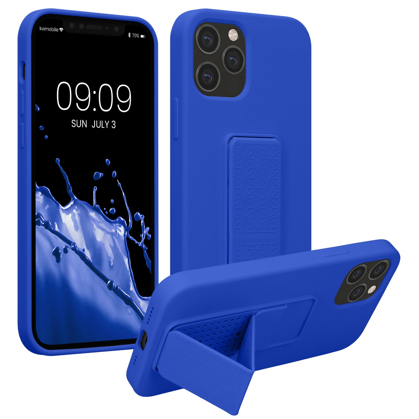 kwmobile Handyhülle für Apple iPhone 12 / iPhone 12 Pro mit Fingerhalter und Stand Schutzhülle Cover