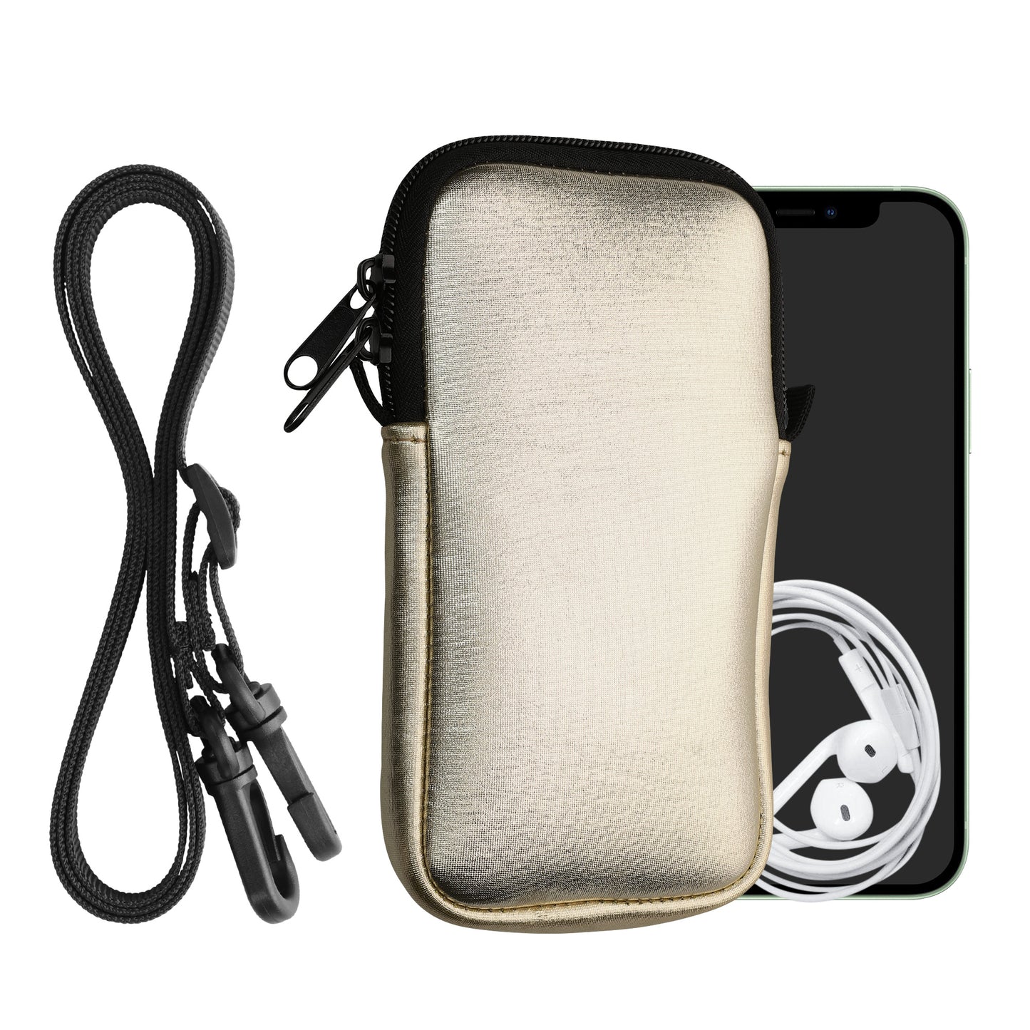 kwmobile Handytasche für Smartphones - Handy Tasche mit Handykette 15,2 x 8,3 cm Innenmaße