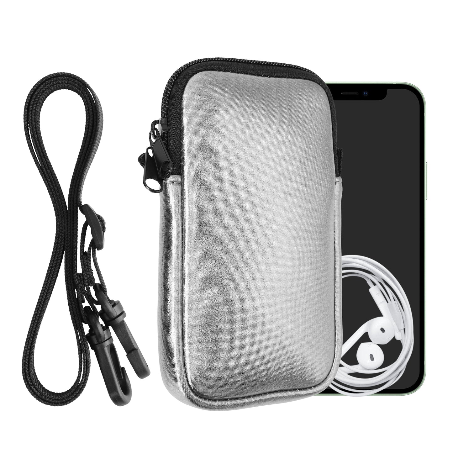 kwmobile Handytasche für Smartphones - Handy Tasche mit Handykette 15,2 x 8,3 cm Innenmaße