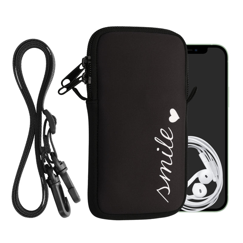 kwmobile Handytasche für Smartphones - Handy Tasche mit Kette 16,5 x 8,9 cm Innenmaße - Don't touch my Phone