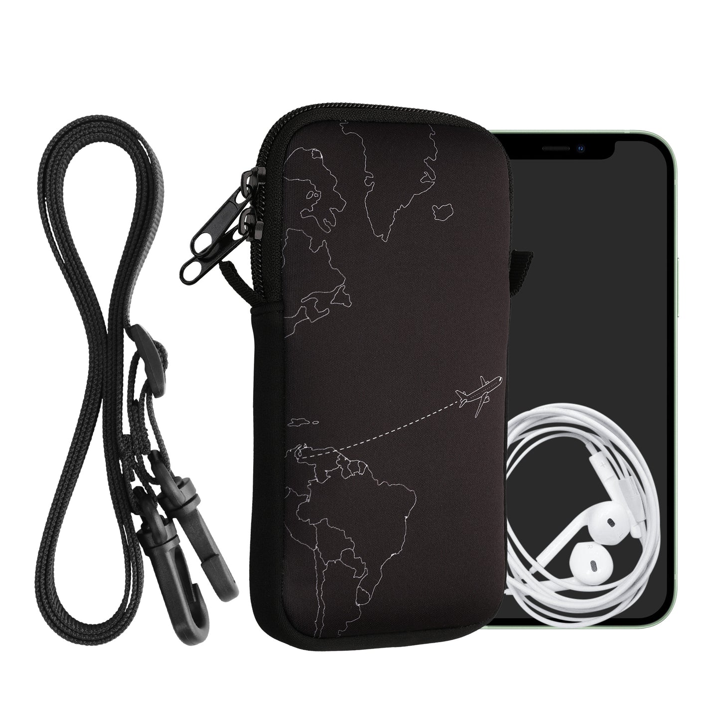 kwmobile Handytasche für Smartphones - Handy Tasche mit Kette 16,5 x 8,9 cm Innenmaße - Don't touch my Phone