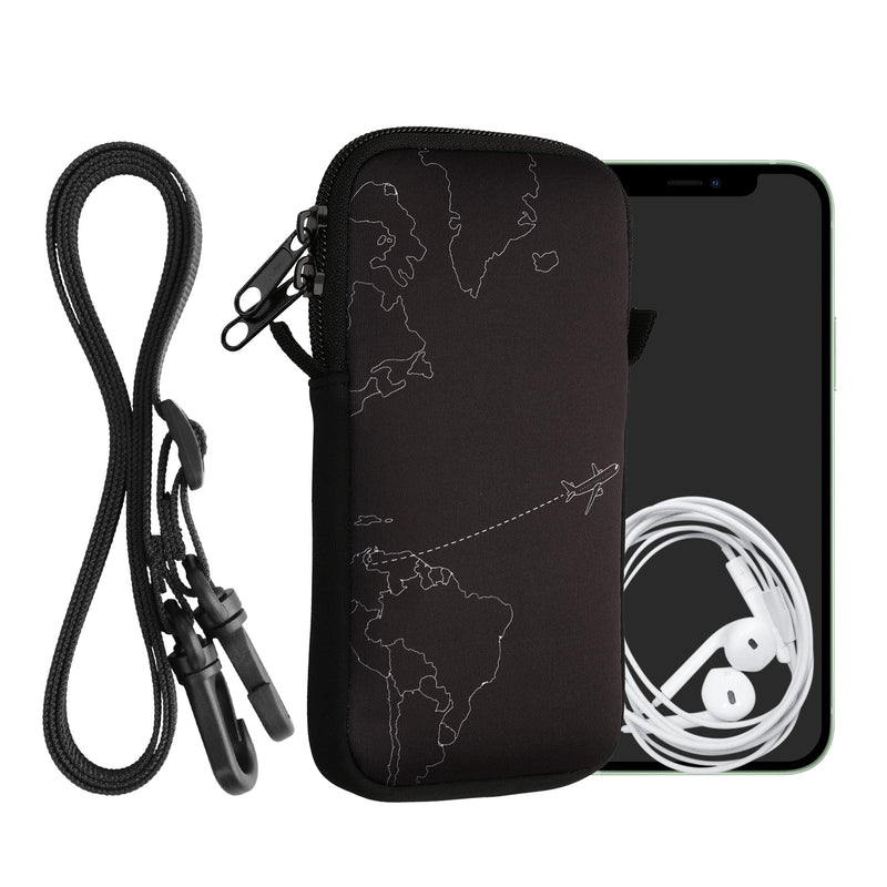 kwmobile Handytasche für Smartphones - Handy Tasche mit Kette 16,5 x 8,9 cm Innenmaße - Don't touch my Phone