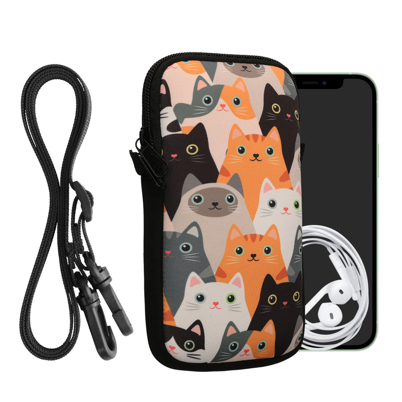 kwmobile Handytasche für Smartphones - Handy Tasche mit Kette 16,5 x 8,9 cm Innenmaße - Don't touch my Phone
