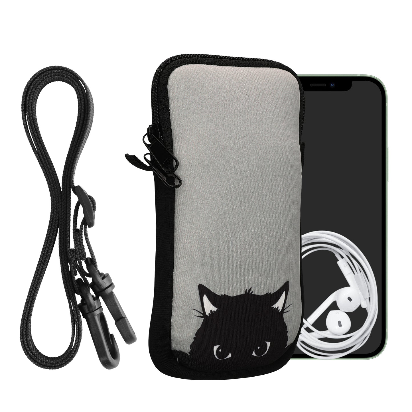 kwmobile Handytasche für Smartphones - Handy Tasche mit Kette 16,5 x 8,9 cm Innenmaße - Don't touch my Phone