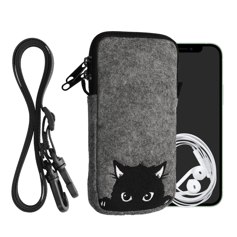 kwmobile Handytasche für Smartphones 6,5" Handy Hülle mit Kette 16,5 x 8,9 cm Innenmaße Don’t touch my Phone
