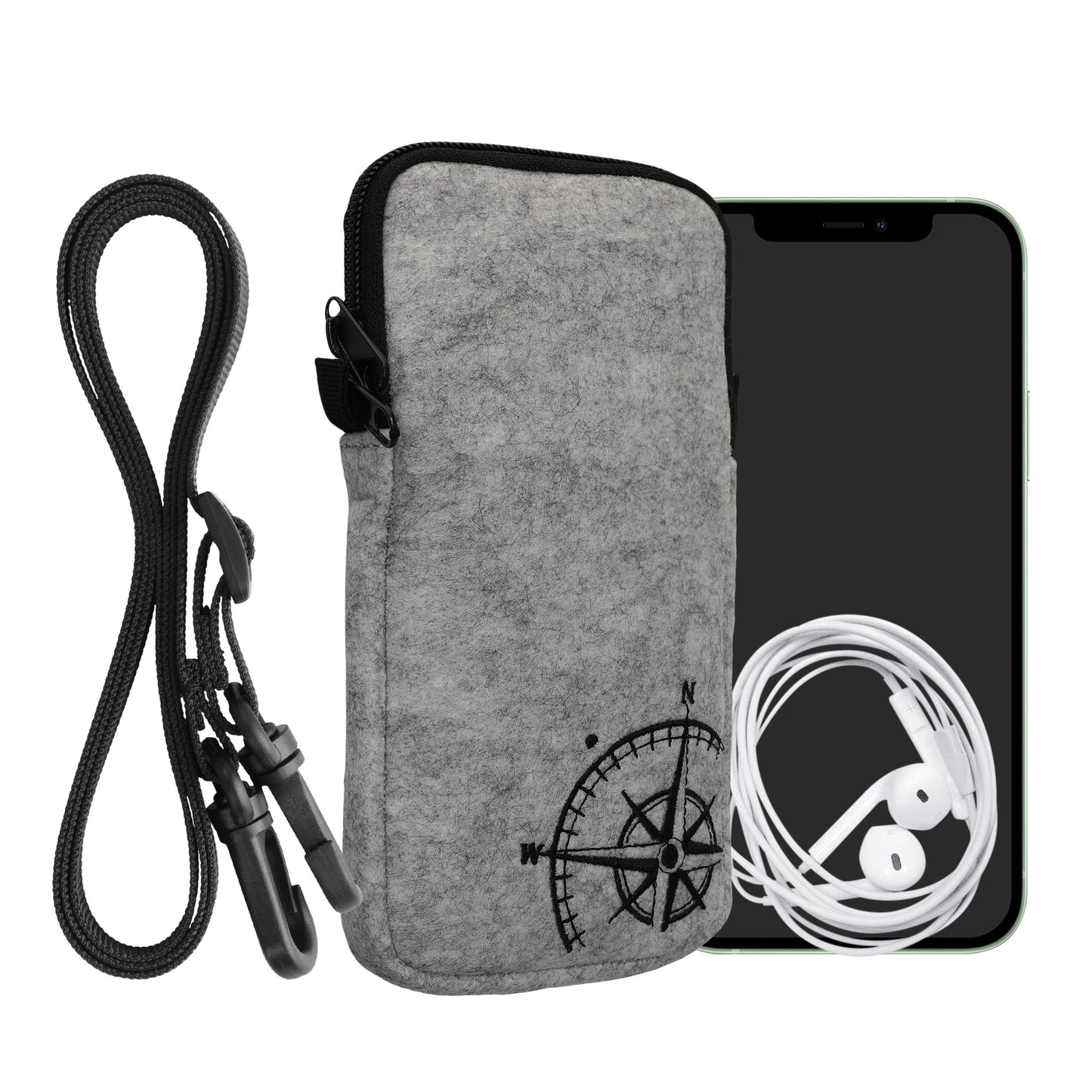 kwmobile Handytasche für Smartphones 6,5" Handy Hülle mit Kette 16,5 x 8,9 cm Innenmaße Don’t touch my Phone