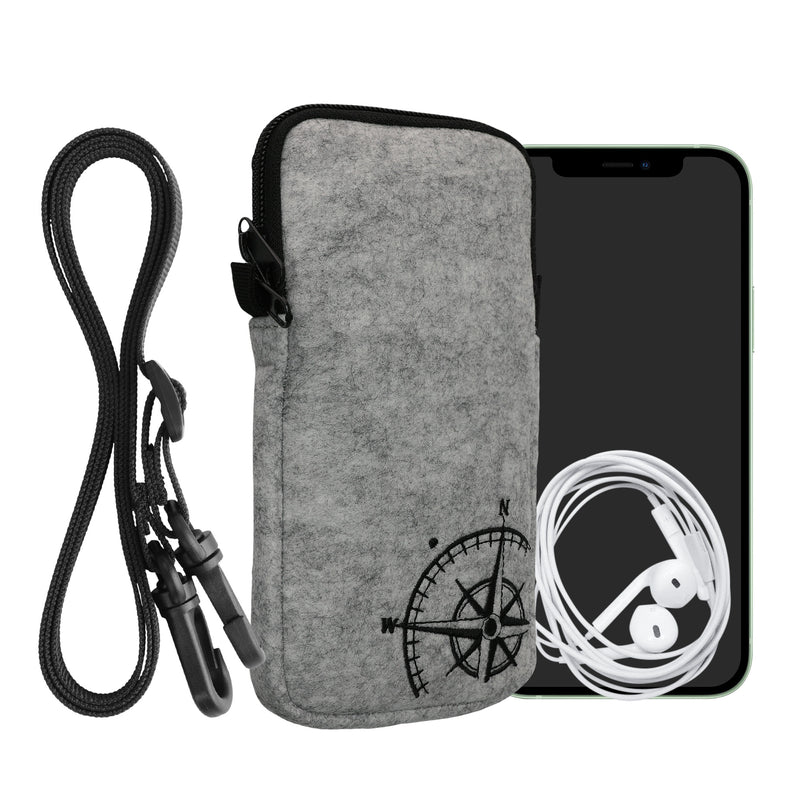 kwmobile Handytasche für Smartphones 6,5" Handy Hülle mit Kette 16,5 x 8,9 cm Innenmaße Don’t touch my Phone