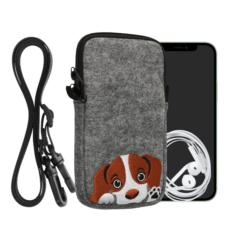 kwmobile Handytasche für Smartphones 6,5" Handy Hülle mit Kette 16,5 x 8,9 cm Innenmaße Don’t touch my Phone