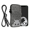 kwmobile Handytasche für Smartphones 6,5" Handy Hülle mit Kette 16,5 x 8,9 cm Innenmaße Don’t touch my Phone