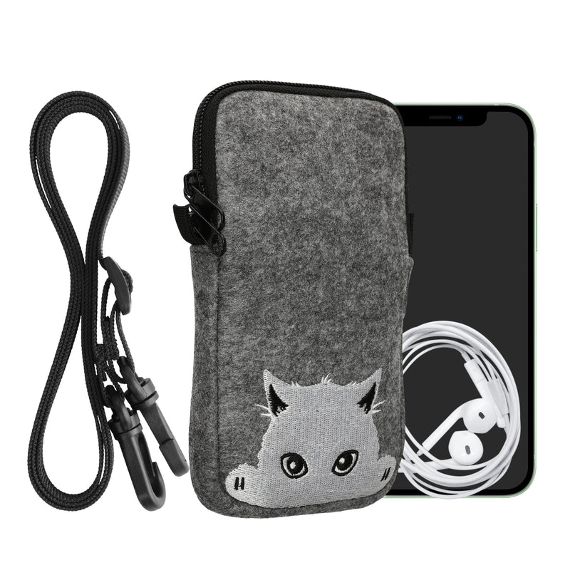 kwmobile Handytasche für Smartphones 6,5" Handy Hülle mit Kette 16,5 x 8,9 cm Innenmaße Don’t touch my Phone