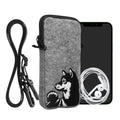 kwmobile Handytasche für Smartphones 6,5" Handy Hülle mit Kette 16,5 x 8,9 cm Innenmaße Don’t touch my Phone