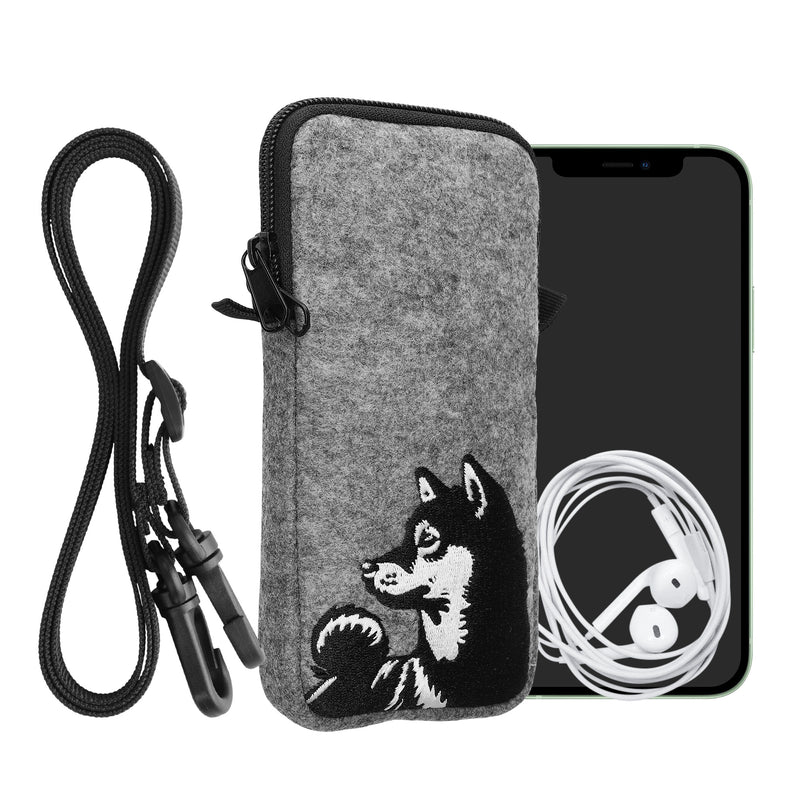 kwmobile Handytasche für Smartphones 6,5" Handy Hülle mit Kette 16,5 x 8,9 cm Innenmaße Don’t touch my Phone