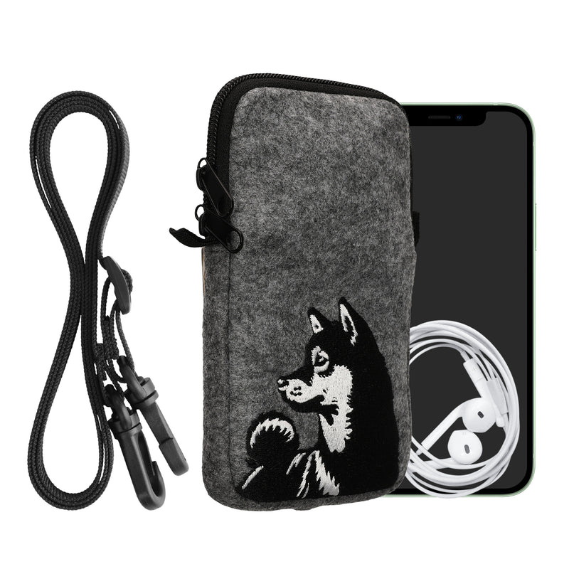 kwmobile Handytasche für Smartphones 6,5" Handy Hülle mit Kette 16,5 x 8,9 cm Innenmaße Don’t touch my Phone