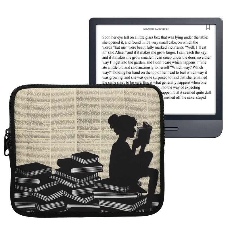 kwmobile Tasche für eReader - Hülle Schutzhülle Galaxie Baum Wiese Grau Schwarz - Innenmaße