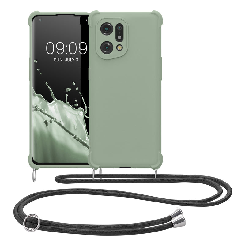 kwmobile Necklace Case kompatibel mit Oppo Find X5 (5G) Hülle - Cover mit Kordel zum Umhängen - Silikon Schutzhülle