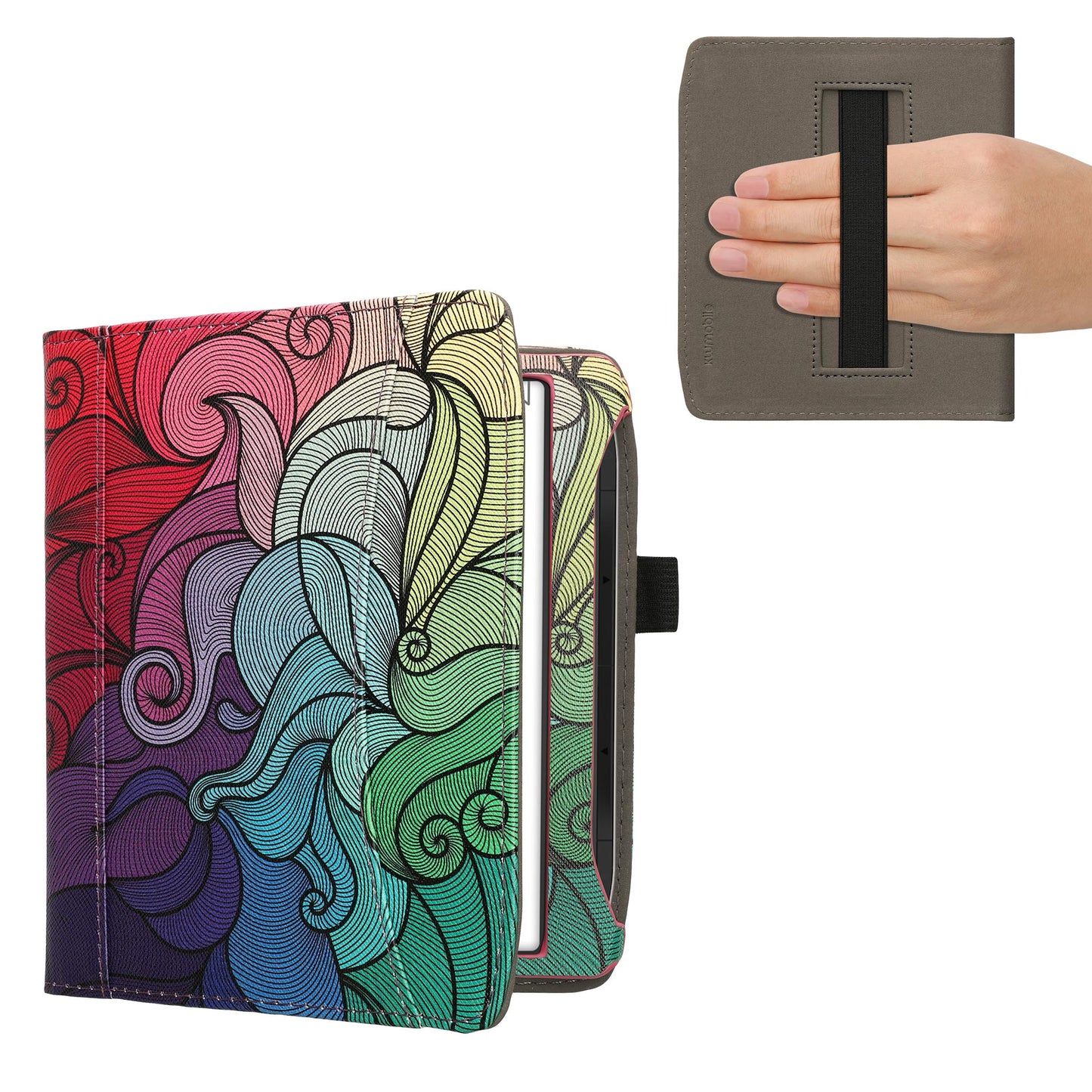 kwmobile Flip Hülle kompatibel mit Pocketbook Era / Era Color - Vorderfach Handschlaufe