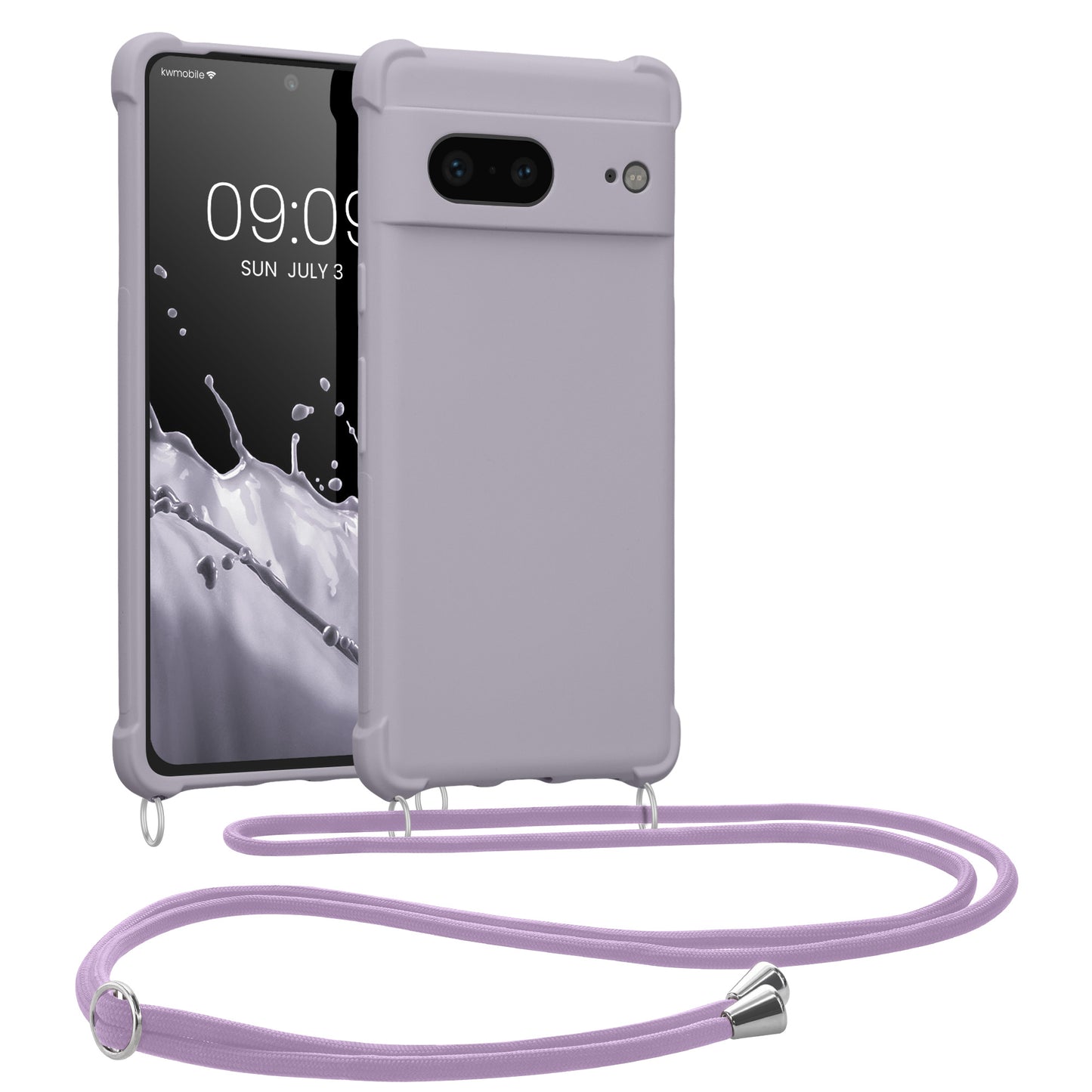 kwmobile Necklace Case kompatibel mit Google Pixel 7 Hülle - Cover mit Kordel zum Umhängen - Silikon Schutzhülle