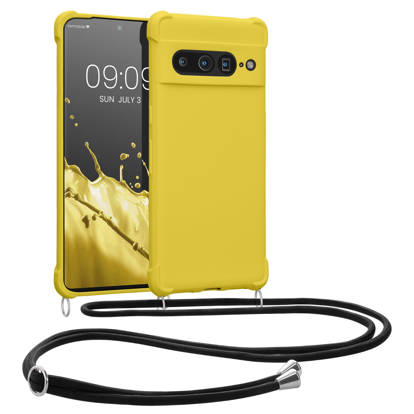 kwmobile Necklace Case kompatibel mit Google Pixel 7 Pro Hülle Cover mit Kordel zum Umhängen Silikon Schutzhülle