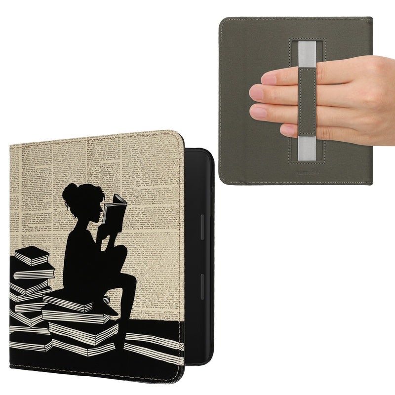 kwmobile Schutzhülle für Tolino Epos 3 Hülle - eReader Flip Case mit Handschlaufe und Auto Sleep Funktion