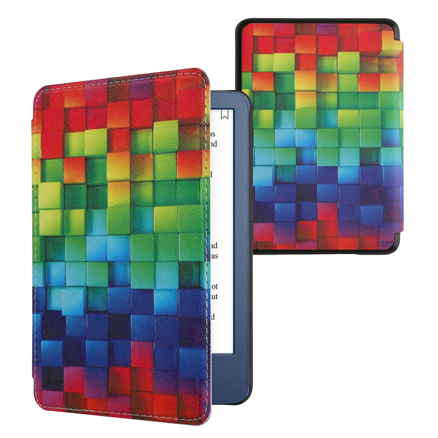 kwmobile Schutzhülle für Amazon Kindle (2022/2024) Hülle - eReader Flip Case mit Auto Sleep Funktion - Bibliothek Motto
