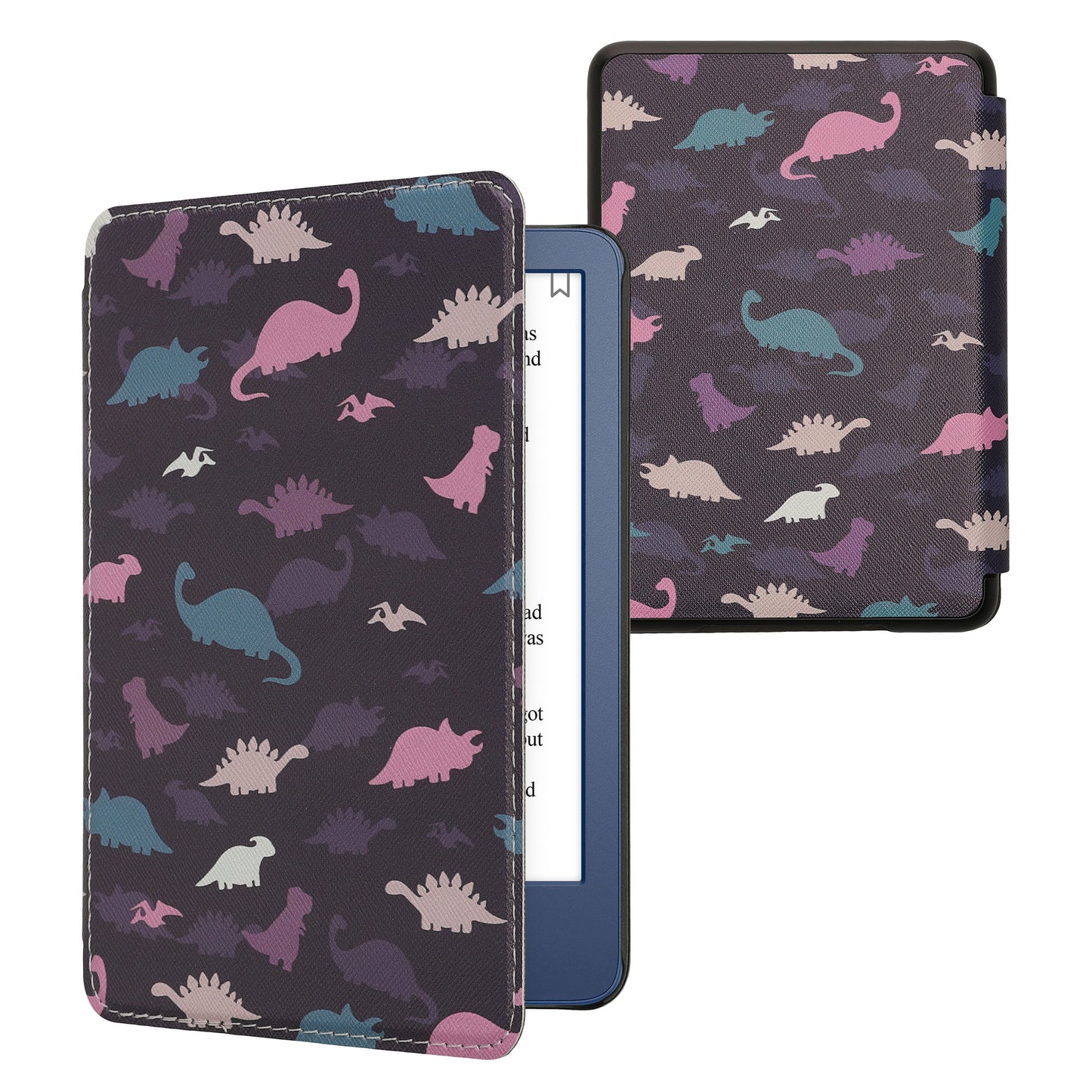kwmobile Schutzhülle für Amazon Kindle (2022/2024) Hülle - eReader Flip Case mit Auto Sleep Funktion - Bibliothek Motto