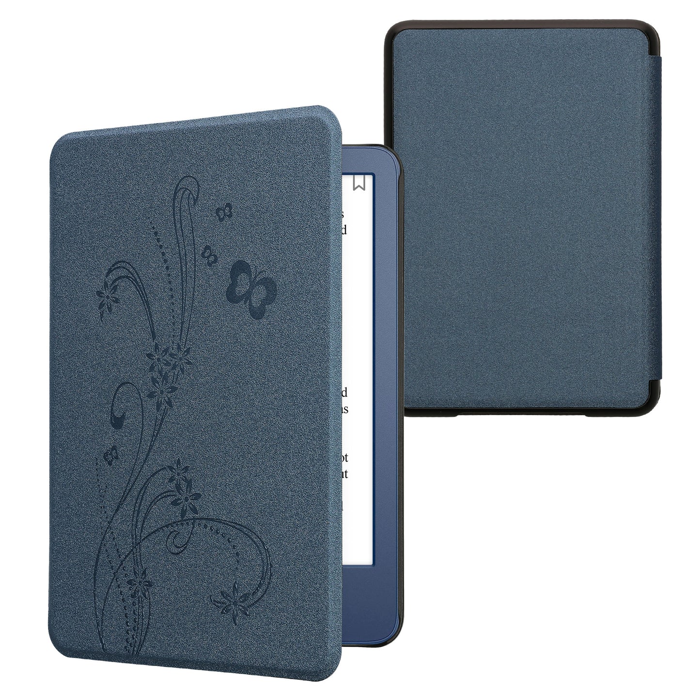 kwmobile Schutzhülle für Amazon Kindle (2022/2024) Hülle - eReader Flip Case mit Auto Sleep Funktion - Bibliothek Motto