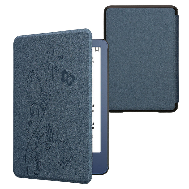 kwmobile Schutzhülle für Amazon Kindle (2022/2024) Hülle - eReader Flip Case mit Auto Sleep Funktion - Bibliothek Motto