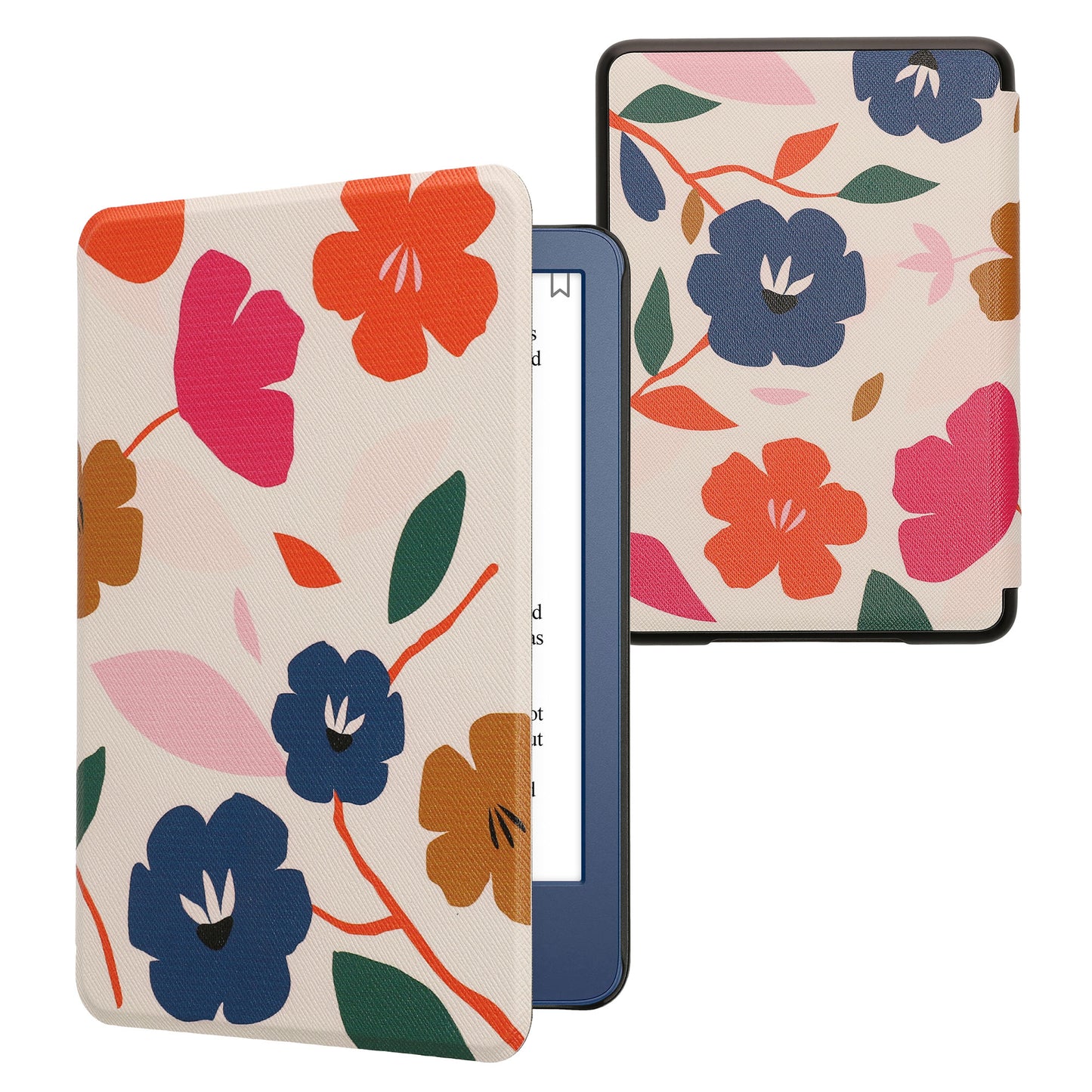 kwmobile Schutzhülle für Amazon Kindle (2022/2024) Hülle - eReader Flip Case mit Auto Sleep Funktion - Bibliothek Motto