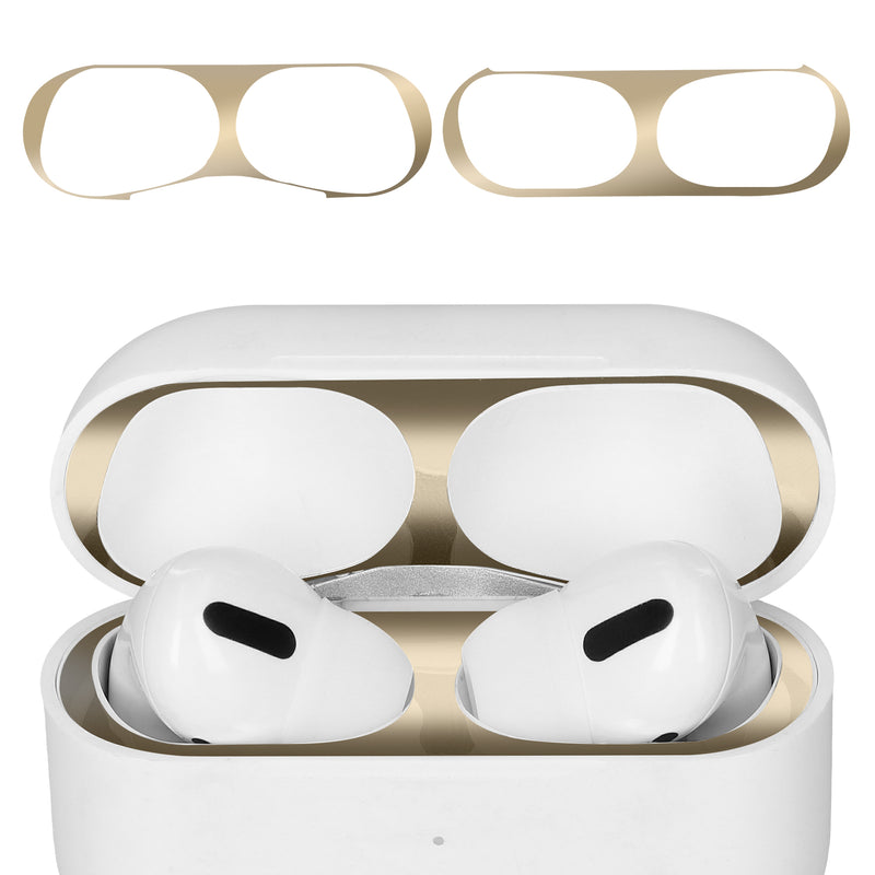 kwmobile Staubschutz Sticker kompatibel mit Apple Airpods Pro 2 Metallstaub Schutz Aufkleber Skins