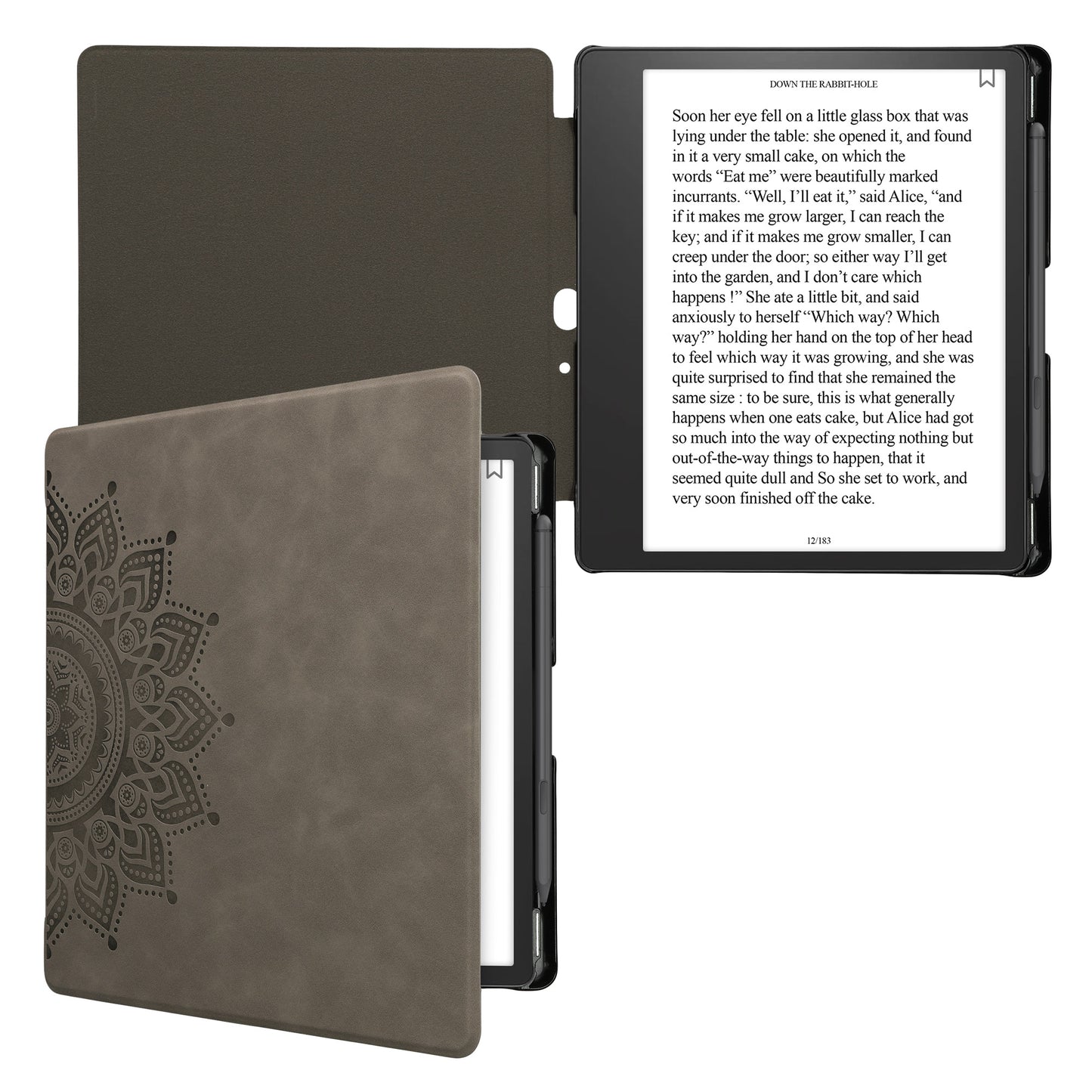 kwmobile Schutzhülle für Amazon Kindle Scribe (2022/2024) Hülle - eReader Case aus Kunstleder mit Auto Sleep Funktion - Aufgehende Sonne