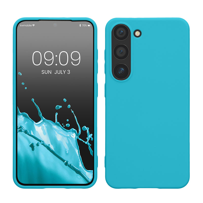 kwmobile Hülle kompatibel mit Samsung Galaxy S23 Hülle - Silikon Handyhülle - Case stoßabsorbierend flexibel - Kabelloses Laden