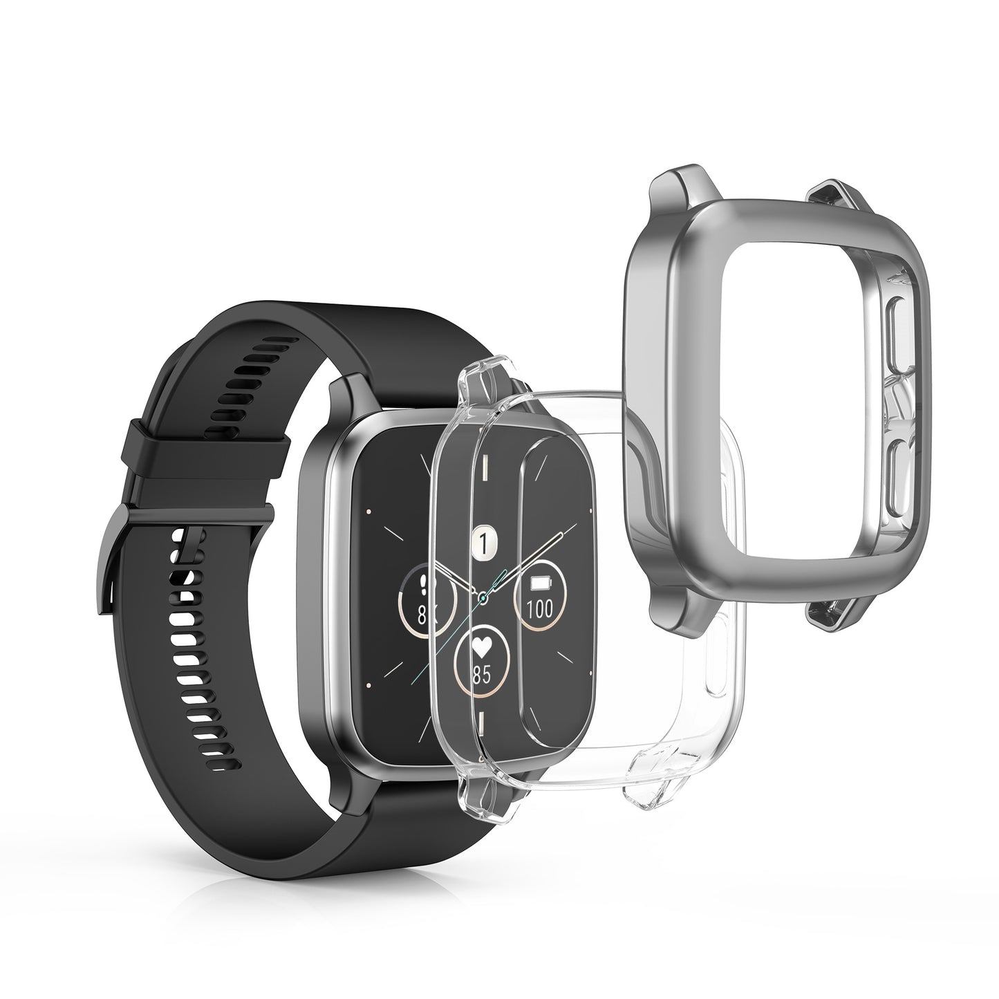 kwmobile Schutzhülle für Garmin Venu Sq 2 Music / Sq 2 Fullbody Display Cover Set