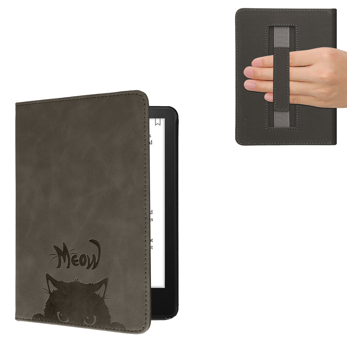 kwmobile Klapphülle kompatibel mit Amazon Kindle Paperwhite 11. Generation 2021 - Hülle aus Kunstleder für eReader - mit Handschlaufe