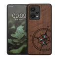 kwmobile Hülle kompatibel mit Xiaomi Redmi Note 12 Pro+ 5G / Note 12 Pro Plus 5G Hülle - Handy Cover - TPU Handyhülle Vintage Kompass mit Perlmutt