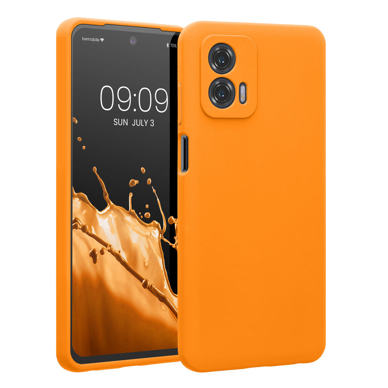Gummierte Silikon Hülle mit Kameraschutz für Motorola Moto G73 5G in Petrol