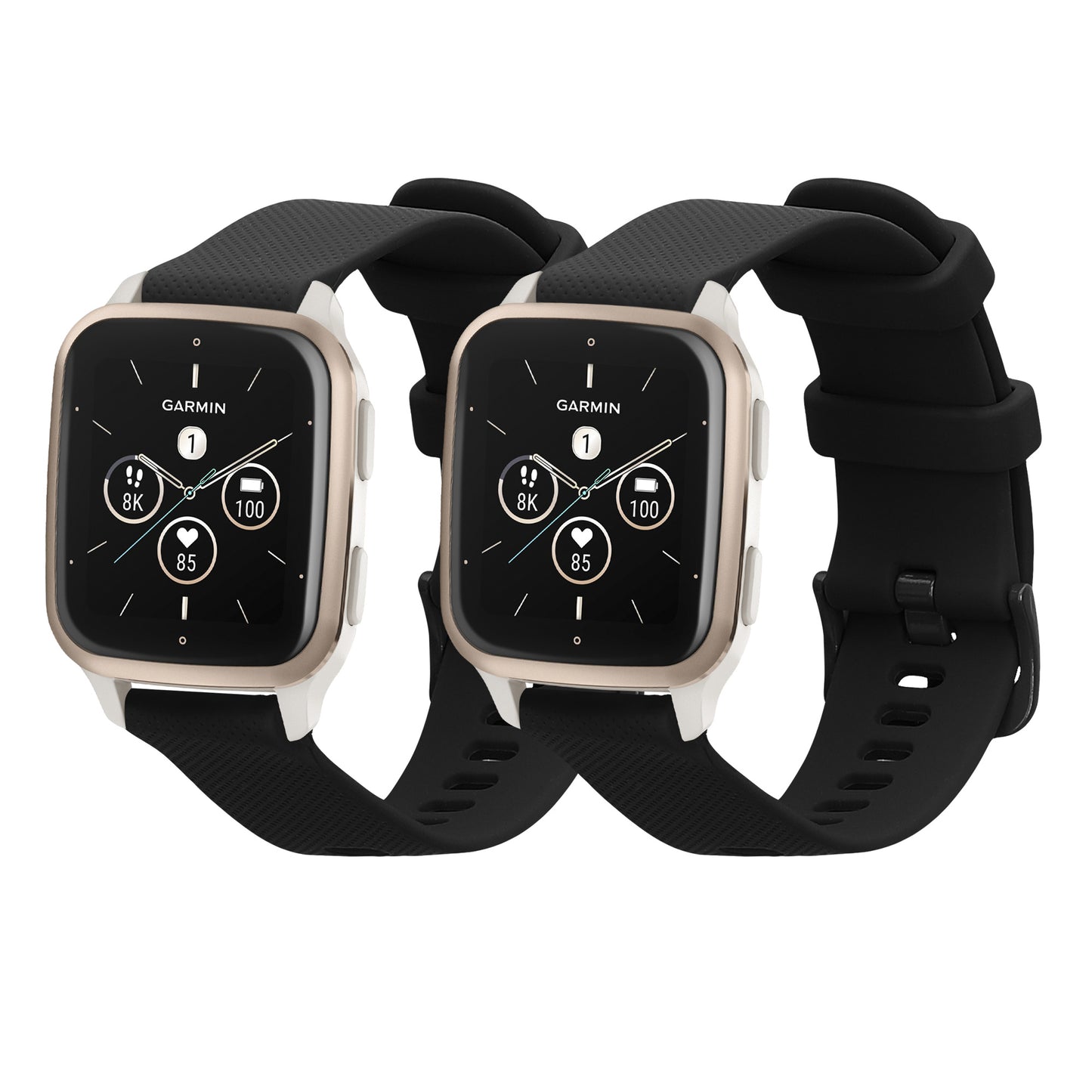 kwmobile Uhrenarmband für Garmin Venu Sq 2 Music / Sq 2 / Vivoactive 6 / Vivoactive 5 Armband Fitnesstracker Band Set Ersatzarmband Smartwatch