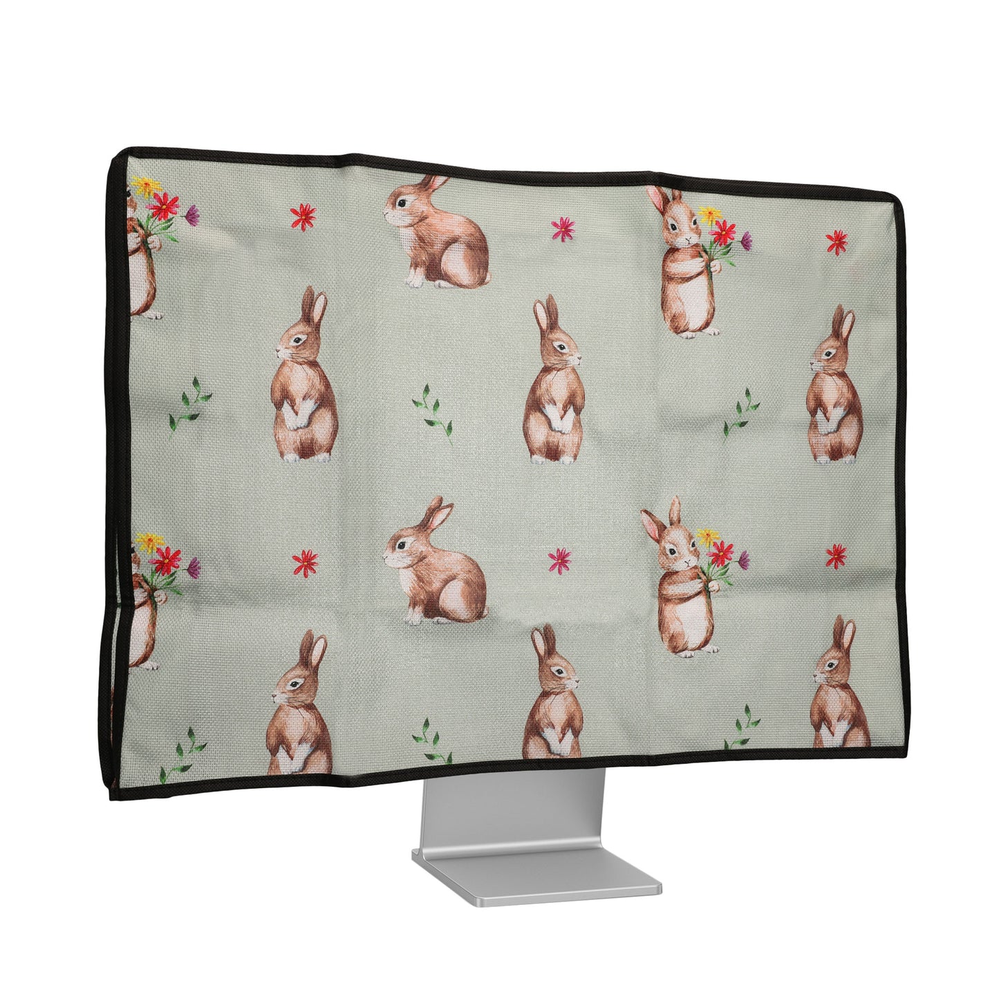 kwmobile Hülle kompatibel mit 27-28" Monitor - Schutzhülle Staubschutz Abdeckhaube für PC Bildschirm - Computer Screen Cover Staubhaube Haube - Pflanzen und Formen
