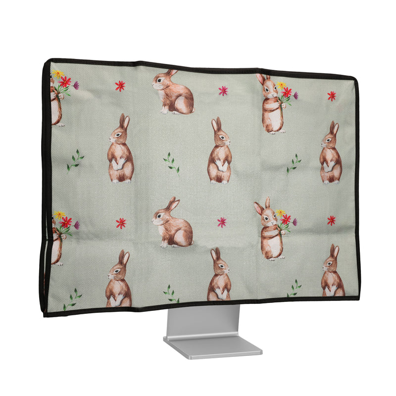 kwmobile Hülle kompatibel mit 27-28" Monitor - Schutzhülle Staubschutz Abdeckhaube für PC Bildschirm - Computer Screen Cover Staubhaube Haube - Pflanzen und Formen