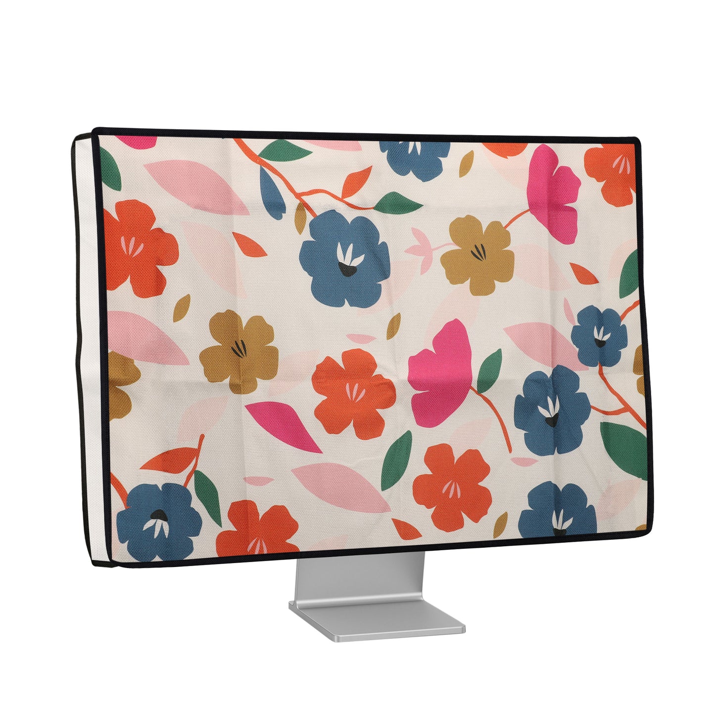 kwmobile Hülle kompatibel mit 27-28" Monitor - Schutzhülle Staubschutz Abdeckhaube für PC Bildschirm - Computer Screen Cover Staubhaube Haube - Pflanzen und Formen