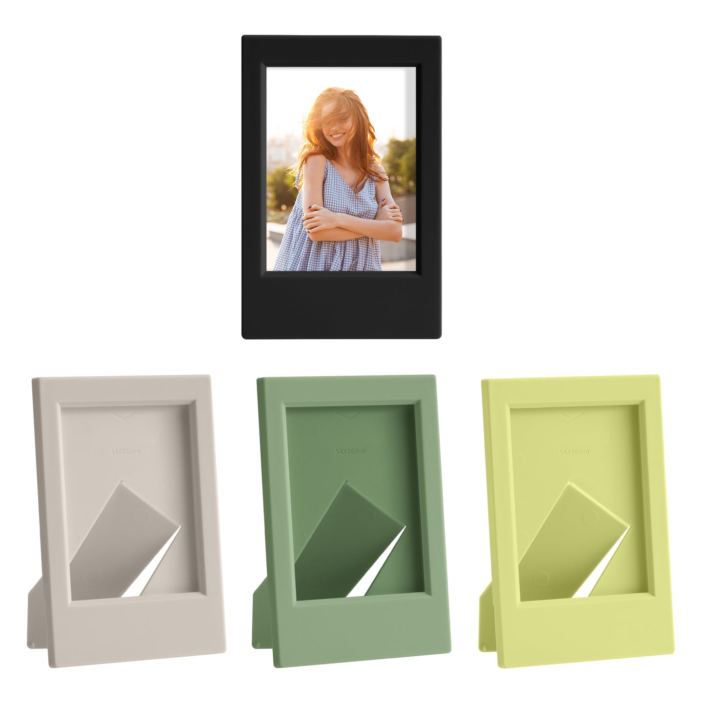 kwmobile Mini Bilderrahmen Set - Fotorahmen für Sofortbildkamera Fotos - Bilder Rahmen aus Kunststoff mit Standfunktion
