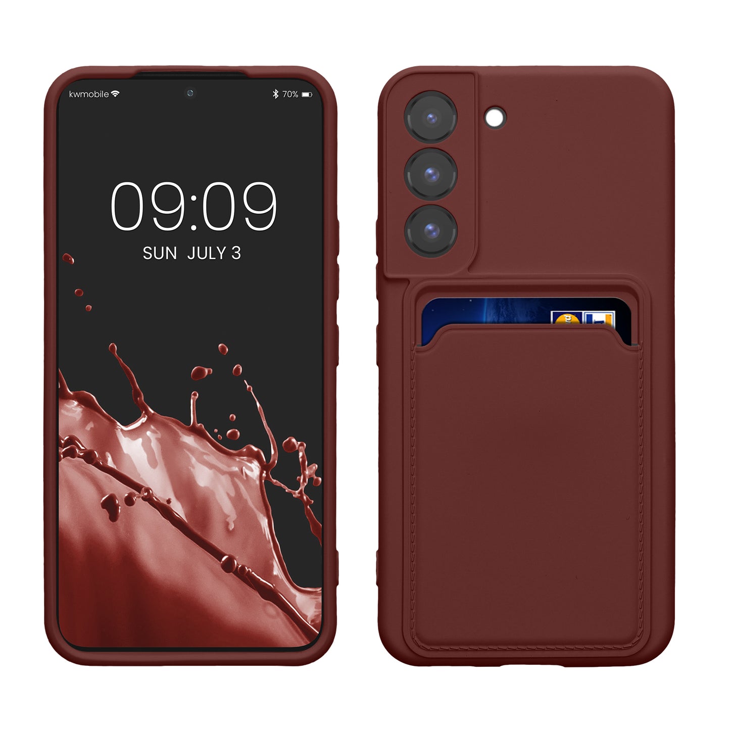 kwmobile Handyhülle kompatibel mit Samsung Galaxy S22 Hülle - Handy Cover mit Fach für Karten