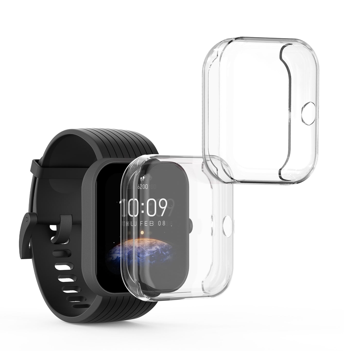 kwmobile Silikon Hülle für Huami Amazfit Bip 3 / Bip 3 Pro Schutzhülle Fullbody Display Cover Set
