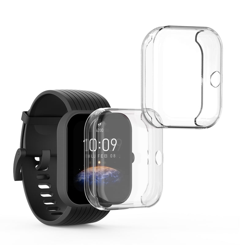 kwmobile Silikon Hülle für Huami Amazfit Bip 3 / Bip 3 Pro Schutzhülle Fullbody Display Cover Set