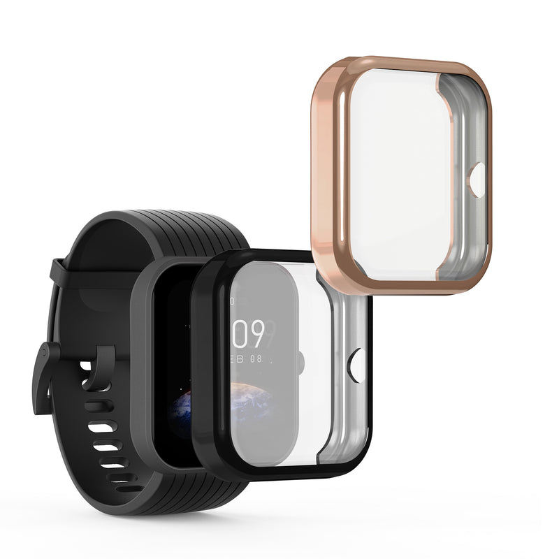 kwmobile Silikon Hülle für Huami Amazfit Bip 3 / Bip 3 Pro Schutzhülle Fullbody Display Cover Set