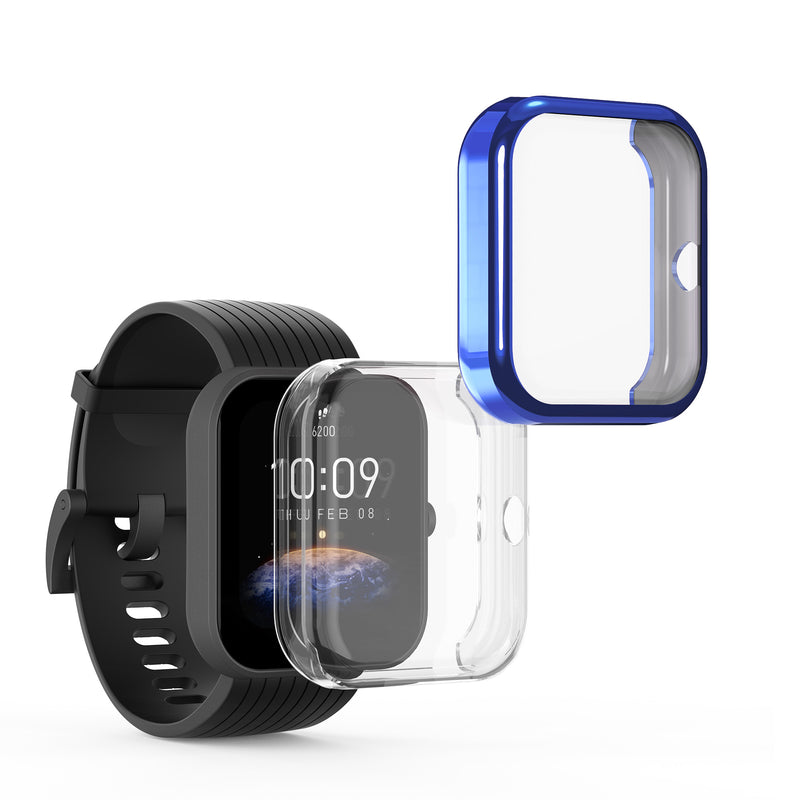 kwmobile Silikon Hülle für Huami Amazfit Bip 3 / Bip 3 Pro Schutzhülle Fullbody Display Cover Set