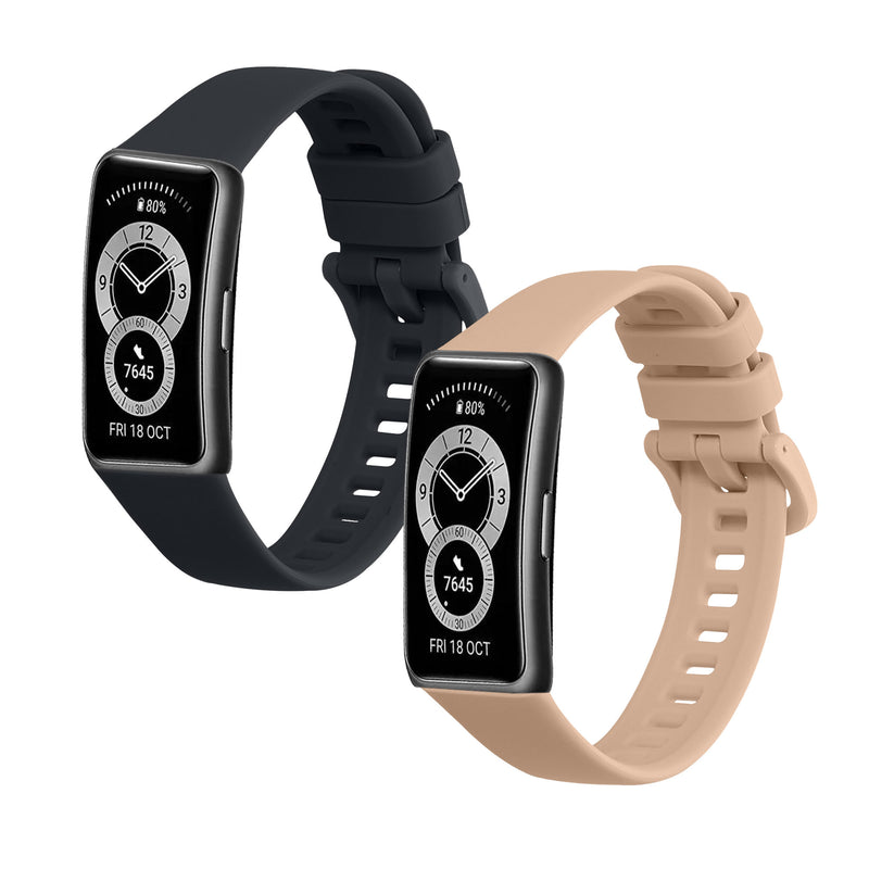 kwmobile 2x Uhrenarmband für Huawei Band 10 / 9 / 8 Armband - Fitnesstracker Band Set aus TPU Silikon - Ersatzarmband Smartwatch - Dunkelblau Altrosa Dunkelblau  [dsg07]