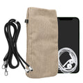 kwmobile Handytasche für Smartphones XXL - 7" Handy Tasche - Cord Handy Hülle Creme mit Kordel - Tasche mit Handykette 17,7 x 9 cm Innenmaße Creme XXL 