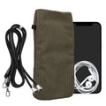 kwmobile Handytasche für Smartphones XXL - 7" Handy Tasche - Cord Handy Hülle Bräunlichgrau mit Kordel - Tasche mit Handykette 17,7 x 9 cm Innenmaße Bräunlichgrau XXL 