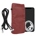 kwmobile Handytasche für Smartphones XL - 6,7/6,8" Handy Tasche - Cord Handy Hülle Dark Rose mit Kordel - Tasche mit Handykette 16,7 x 9,5 cm Innenmaße Dark Rose XL 