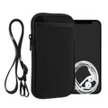 kwmobile Handy Tasche zum Umhängen für XXL - 7" - Hülle mit Band - Neopren Cover mit Reißverschluss - 17,7 x 8,5 cm - Necklace Case in Schwarz Schwarz XXL 